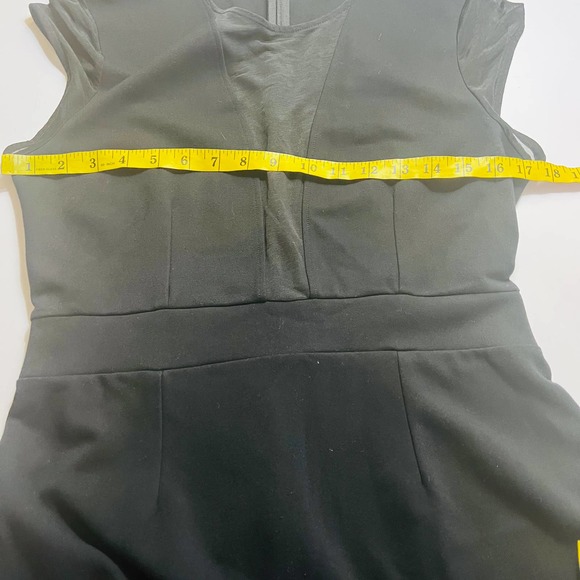 French Connection Mesh Detail Cap Sleeves Sheath Dress Size 10 Black - Picture 4 of 8